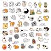50PCS Cute Cartoon Cat Motorbike Helmet Stickers Creative Waterproof Rear Trunk Sticker Motorcycle Body Scratch Cover Decals