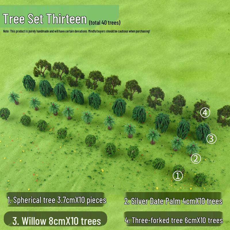 DIY Handmade Architectural Sand Table Model: Garden Scene with Micro Landscape Miniature Trees
