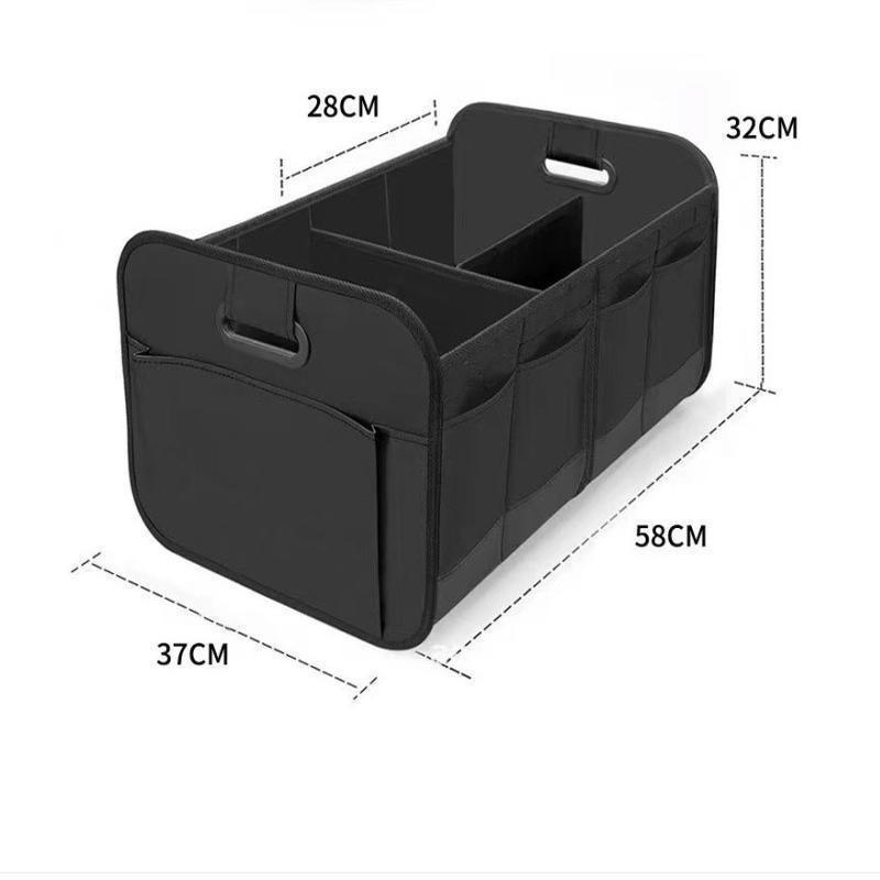 SUV Car Trunk Organizer Collapsible Storage Box 600D Oxford Fabric with Reinforced Handles Multiple Compartments for Vehicle