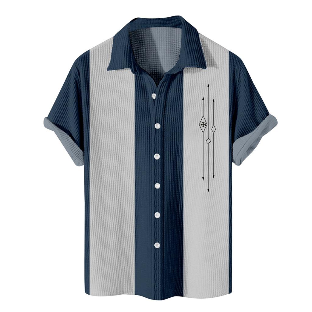 Men's Hawaiian Printed Button Short Sleeve Shirts Men's Casual Fashion Short Sleeve Shirts