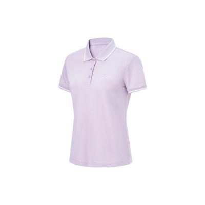 Футболка-поло с коротким рукавом Li Ning Plain Logo, женские топы, шелково-фиолетовый APLT114-3