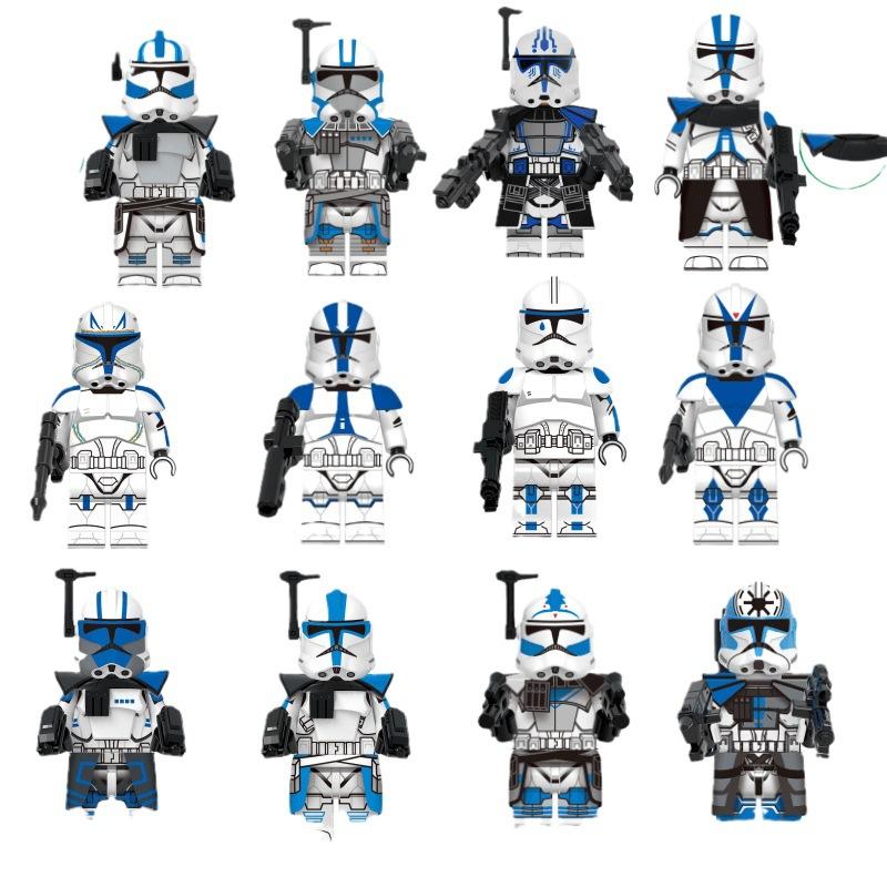 Star Wars Series Blue Army Soldiers Boys Educational Building Blocks Mini Figures 12/14 Styles Bagged Set
