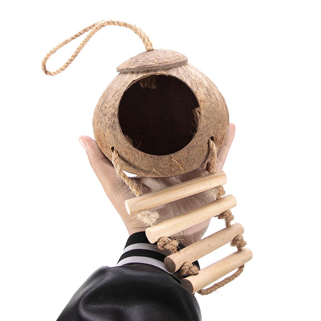 Домик для хомяка Лестница для восхождения Кокосовые убежища Гнездо Место обитания Декорации для Мини Песчанок Золотые Медведи Морские Свинки Маленький питомец