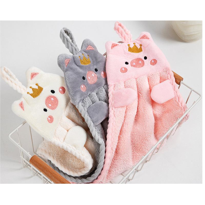 Cartoon Animal Coral Fleece Hand Towel
