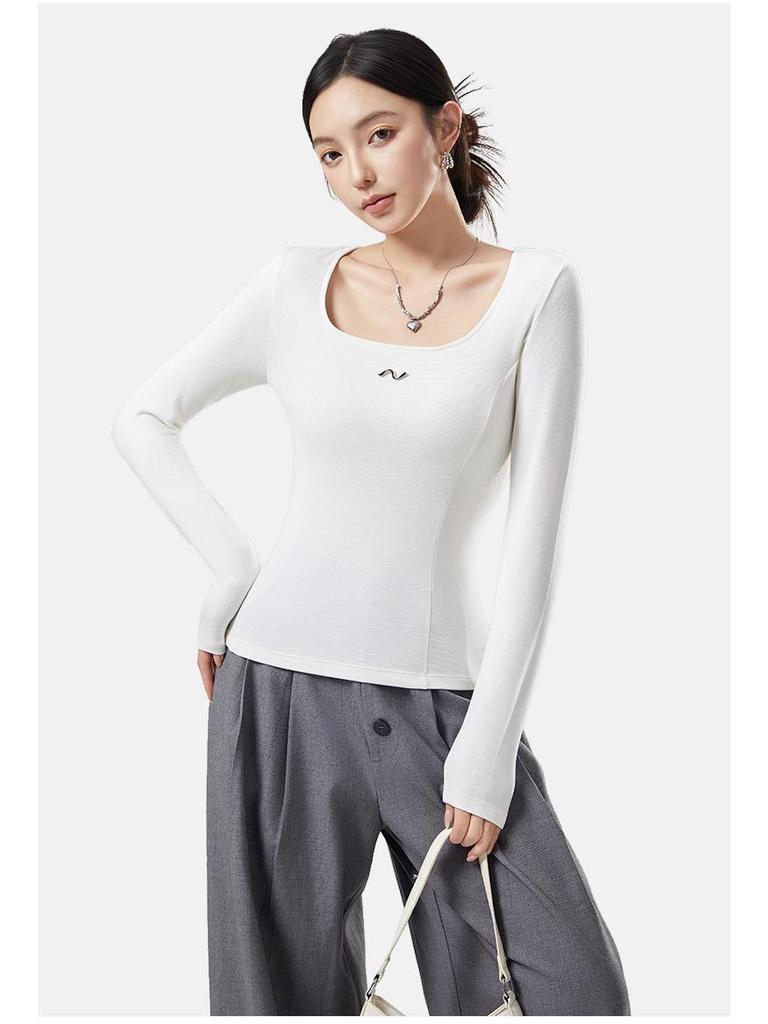 10A Antibacterial Women's Square Neck Thermal Base Layer – Autumn/Winter Slimming, High-Elastic, Fashion Underwear