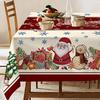 Christmas Table Cloth Snowman Printed Rectangular Tablecloth Christmas Dining Table Cloth Farmhouse  Year Decoration Gift