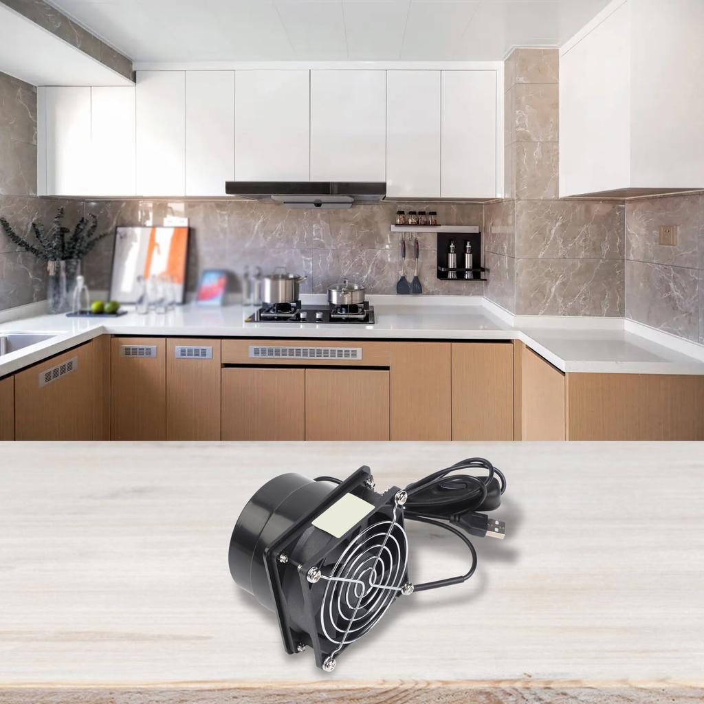 Компактный вытяжной вентилятор Кухонная вентиляция Удобные стили переключателей Регулируемая скорость Кухонный вентилятор 8*8*6,5 см Очистка воздуха в помещении