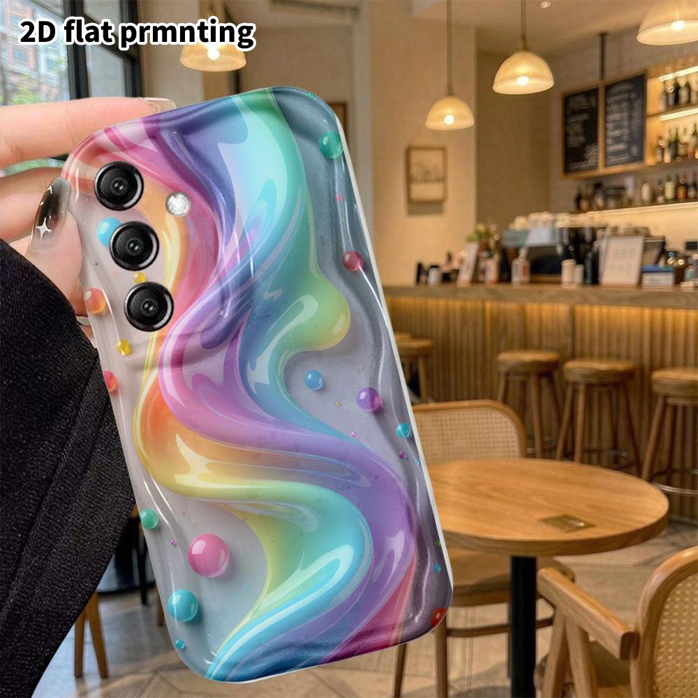 Phone Case: 2D Flat Samsung Galaxy A34 A35 M05 M06 S20 S22 S21 FE Plus 5G Protective Case, Gradient Fluid, Christmas and Halloween Gift