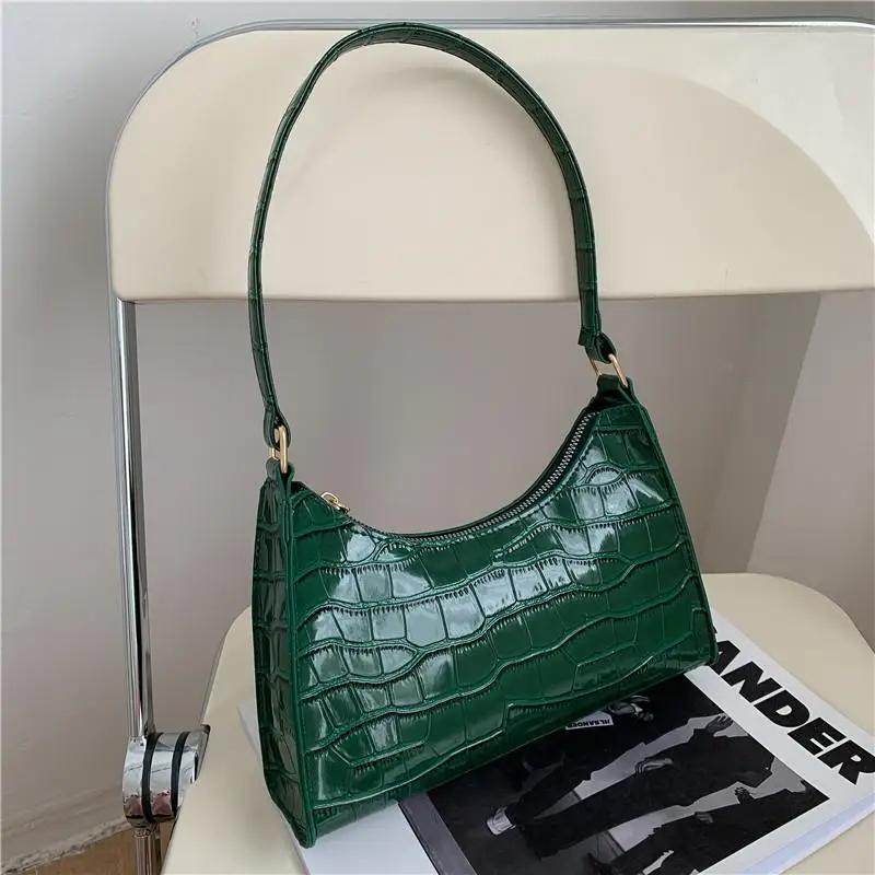 Модные сумки через плечо из кожи аллигатора для женщин, элегантные, повседневные, с карамельными цветами, летняя текстура, ретро, из искусственной кожи, популярные, женские