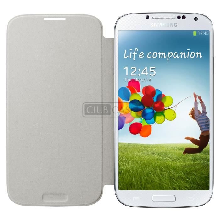 Samsung etui rabat pour samsung galaxy s4 blanc