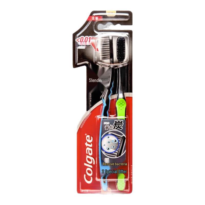Colgate Зубная щетка с мягкой щетиной, угольная, 2 шт.