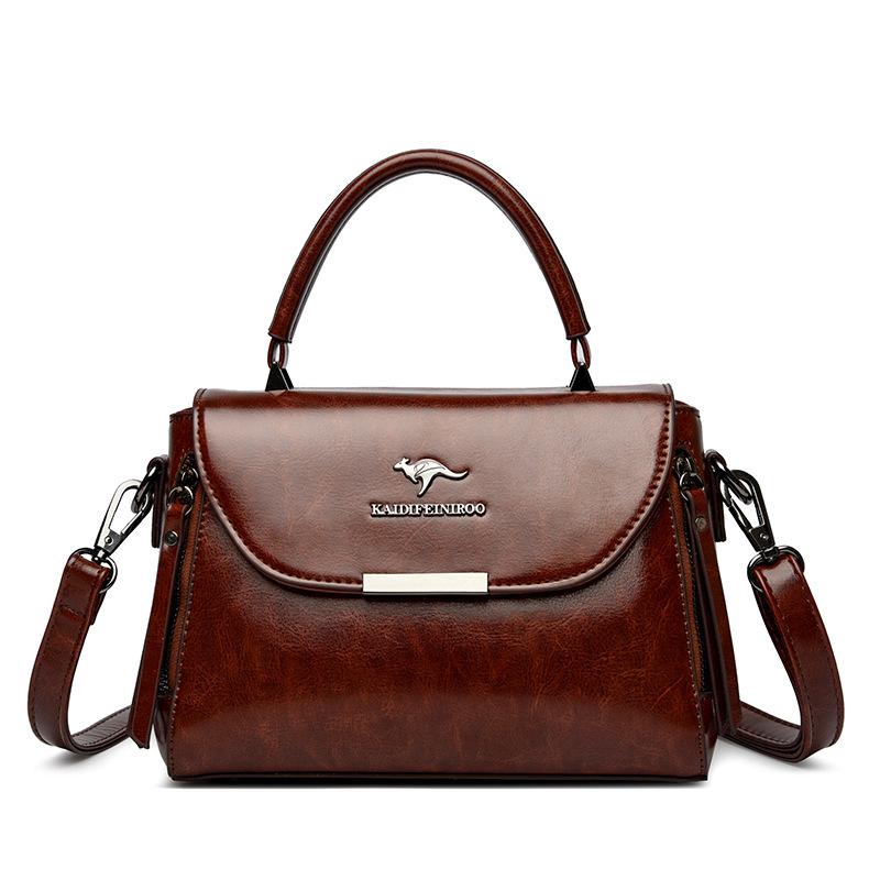 Middle-aged Women's Bag Mom Bag Fashion Soft Leather Large Capacity Single Shoulder Crossbody Bag