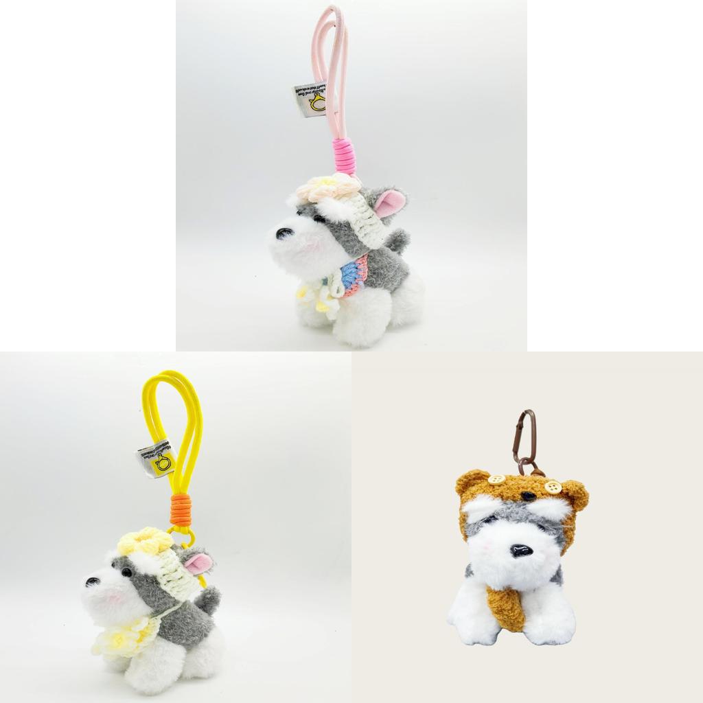 Snow Terrier Plush Keyring Bag Decor Cute Animal Pendant For Teen Gift