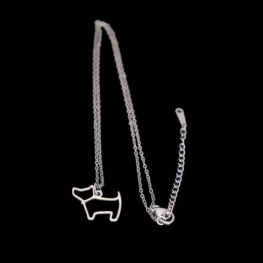 Stylish Stainless Steel Dog Pendant Necklace - Clavicle Chain Puppy Accessory