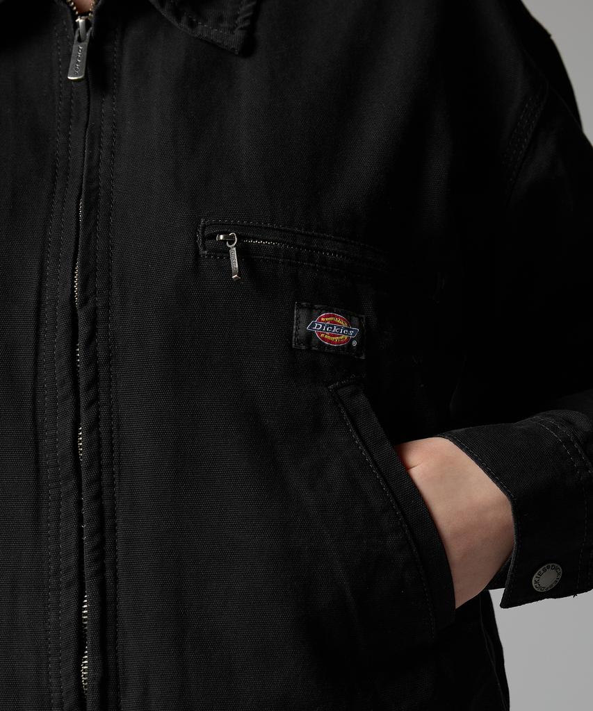 Dickies Women'S New Duck Canvas Washed Jacket Black