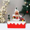 Christmas Music Box Mechanism Rotating Indoor Wind Up Wooden Musical for