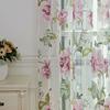 Прозрачные тюльные занавески для окон, цветочные украшения для дома, занавески с вуалью в виде пиона, занавески для гостиной