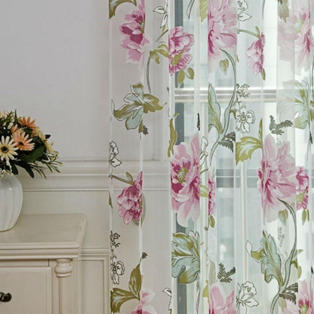 Прозрачные тюльные занавески для окон, цветочные украшения для дома, занавески с вуалью в виде пиона, занавески для гостиной