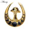 Alisouy 2PCS Stainless Steel U-shaped Mushroom Saddle Ear Tunnels Plugs Expander Stretcher Gauges Earrings Piercing Body Jewelry