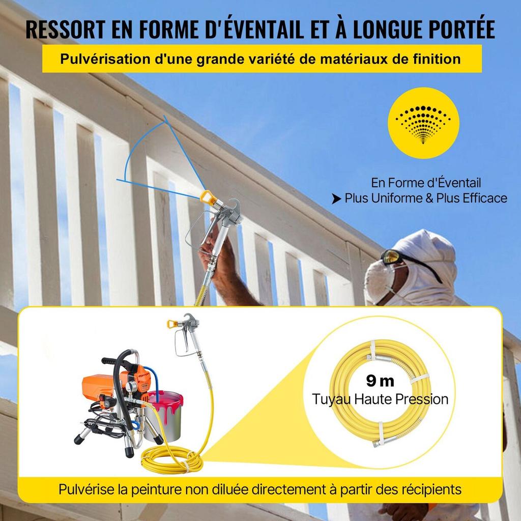 High Pressure Airless Sprayer Paint Spray Gun 2200W Paint Sprayer