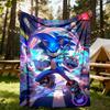 Фланелевое плед Sonic Speed для улицы - Легкое, мягкое, теплое, с HD-печатью, для дивана, кровати, путешествий, кемпинга 1203018