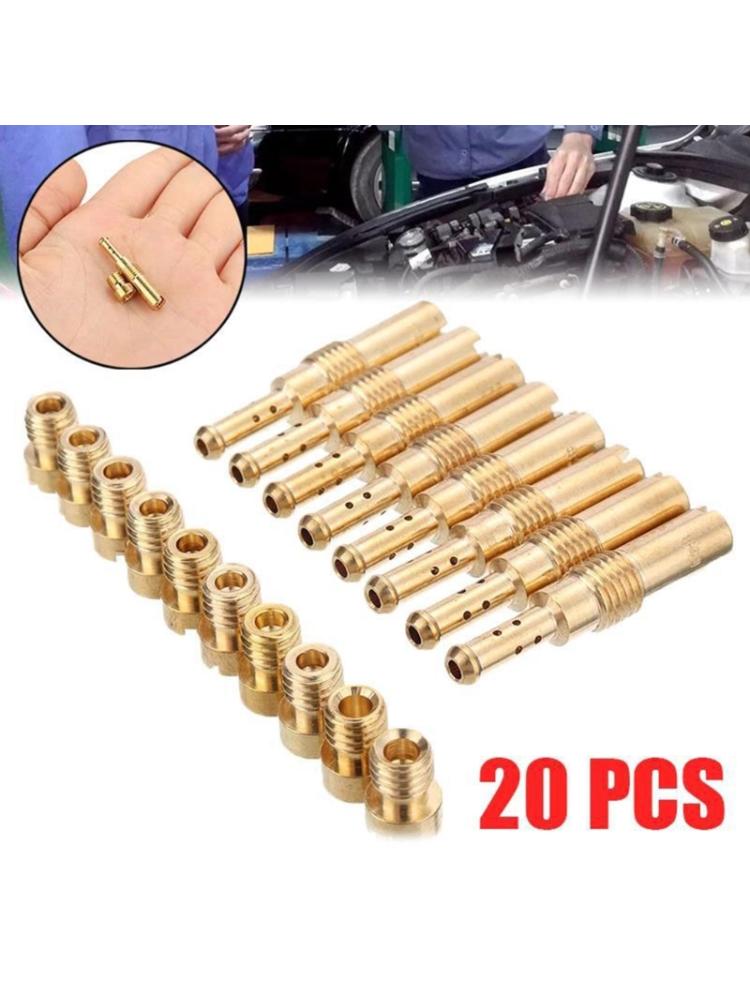 20 шт. комплекты главных жиклеров карбюратора, 10 главных форсунок карбюратора с 10 медленными пилотными форсунками, аксессуары, прочный для PWK PE CVK