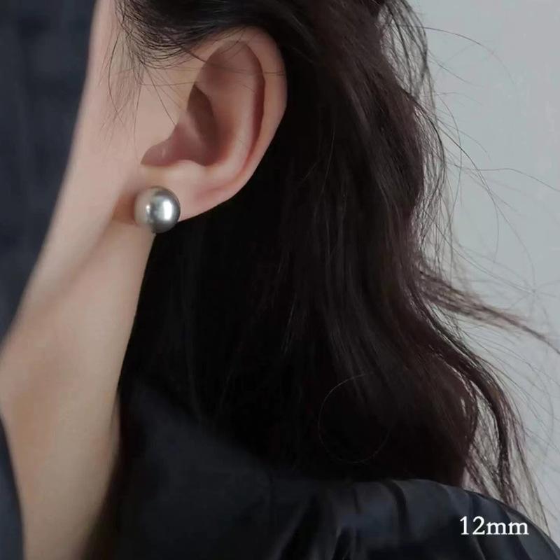 Серьги-пусеты с жемчугом из стерлингового серебра 999 пробы для женщин – Высококачественные, Сильный блеск, Идеально круглые, Украшения семьи Ши
