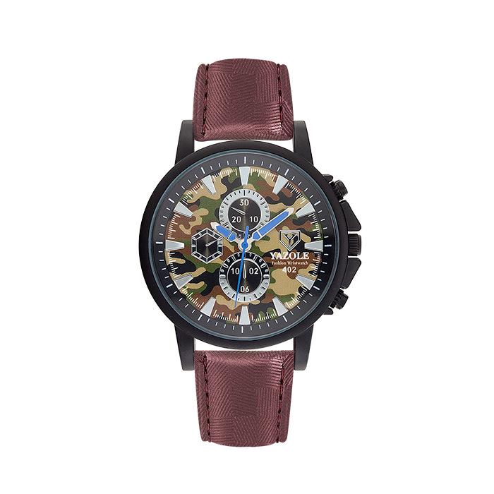 Yazole 402 Own Brand Colors Unisex Quartz Watch Weird Leather Band 3 Dials Decorations Simple Student Relogio Musculino