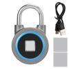 Fingerprint Padlock USB Charging Remote Authorization Unlocking Lock for Gym Cabinets SafesBlue