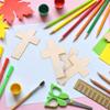 Натуральный цвет дерева Крест Деревянные щепки DIY Инструменты для раскрашивания для детской живописи и поделок