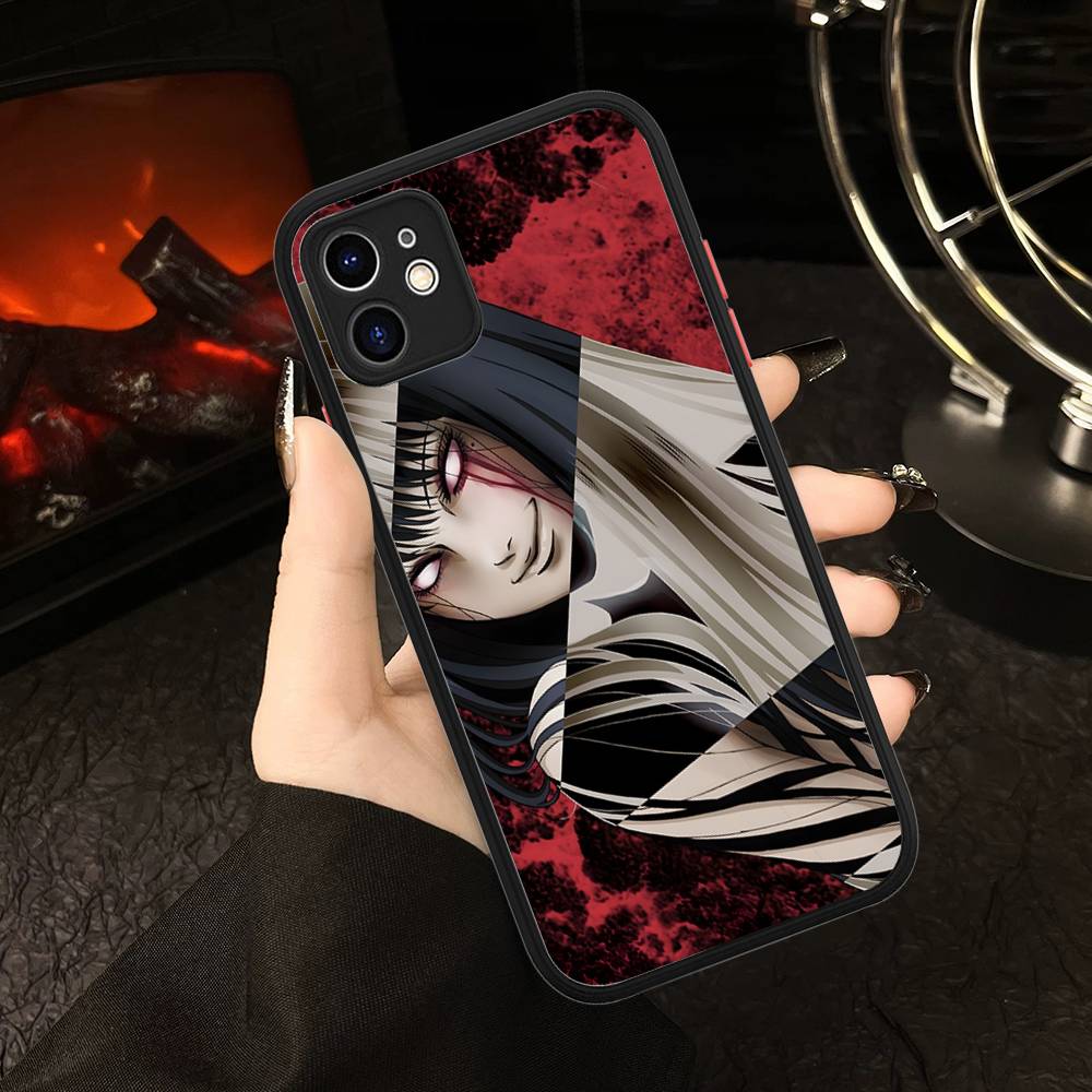 Junji Itos Tomies Phone Case For IPhone 16 15 14 13 12 11 Pro Max Plus X XS MAX Black Matte Phone Fundas