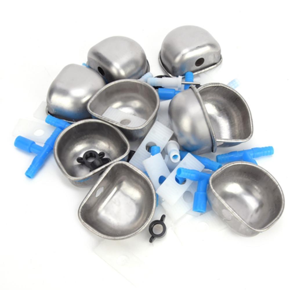 Plastic Pet Drinking Bowl Silver Pet Waterer Accessories Pet Water Bowl  Small Animal Housing