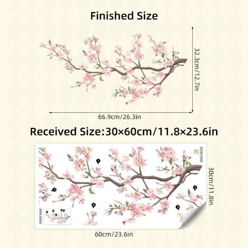 Красочные цветы и бабочки Электростатическая наклейка на стену для окон