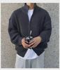 Мужская ретро корейская трикотажная куртка-кардиган с воротником-стойкой