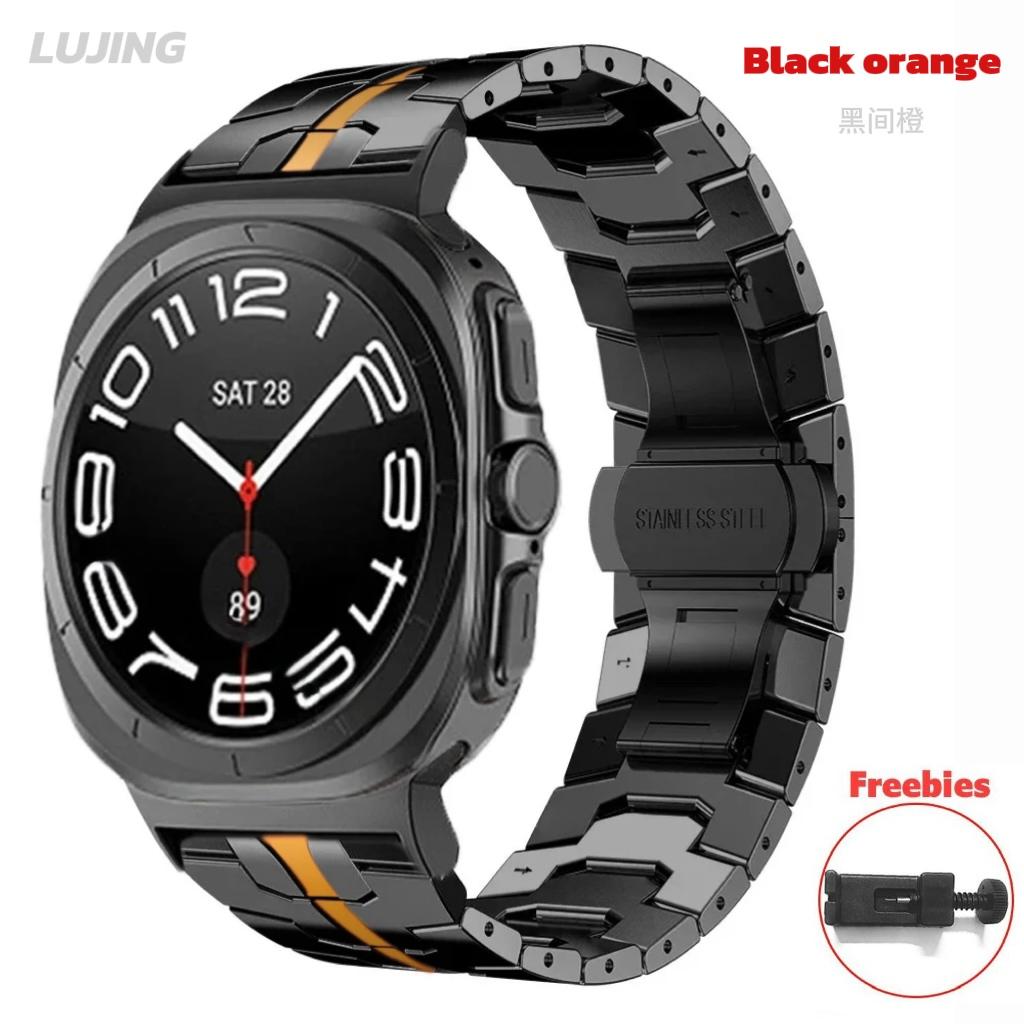 Ремешок цвета ультратитана для Samsung Galaxy Watch 7 Ultra 47 мм, ремешок без зазоров, изогнутый конец, металлический браслет для GALAXY 7 47 47 мм, ремешок Correa