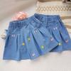 Летнее платье для девочек, короткая юбка, новое, средней длины, детское, летнее, джинсовая юбка для девочек, тонкие шорты