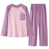 Women's Long-Sleeve Pajama Set: Spring/Autumn 2023 - Net Red, Large Size, Winter Homewear