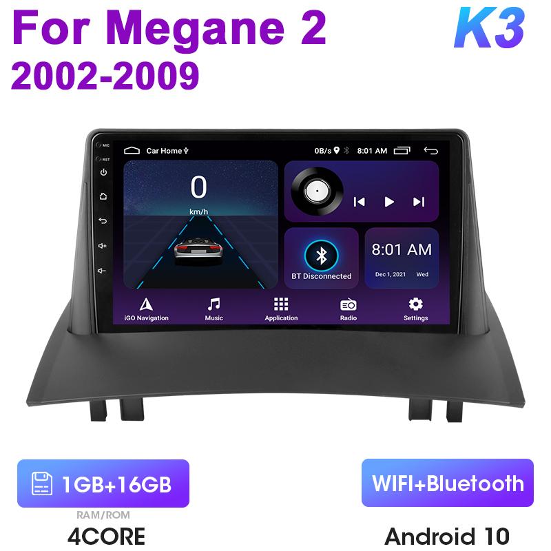 2 Din Android 12 автомобильное радио для Renault Megane 2 2002-2009 мультимедийный видеоплеер GPS 4G Carplay Auto Stereo RDS DSP головное устройство