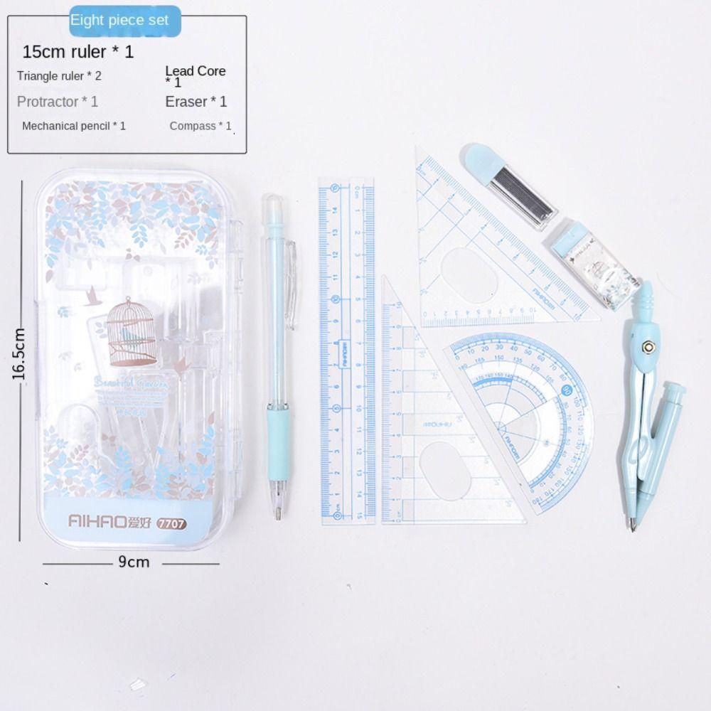 8 шт./набор резиновых линеек, набор небольших, свежих, автоматических карандашей, прочных канцелярских наборов