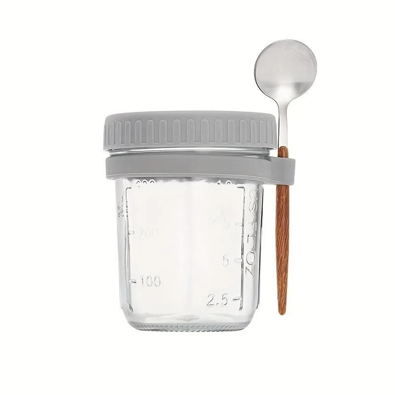 350 мл стакан для овса на ночь с крышкой и ложкой, герметичная чашка для еды, завтрака, переносная чашка для хлопьев, молока, салата, йогурта, кухонный предмет