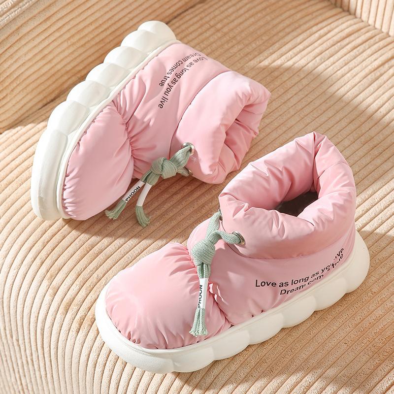 Зимние ботинки для женщин, зима 2024, новые теплые плюшевые толстые удобные хлопковые ботинки, водонепроницаемые нескользящие уличные ботинки, повседневная обувь на плоской подошве