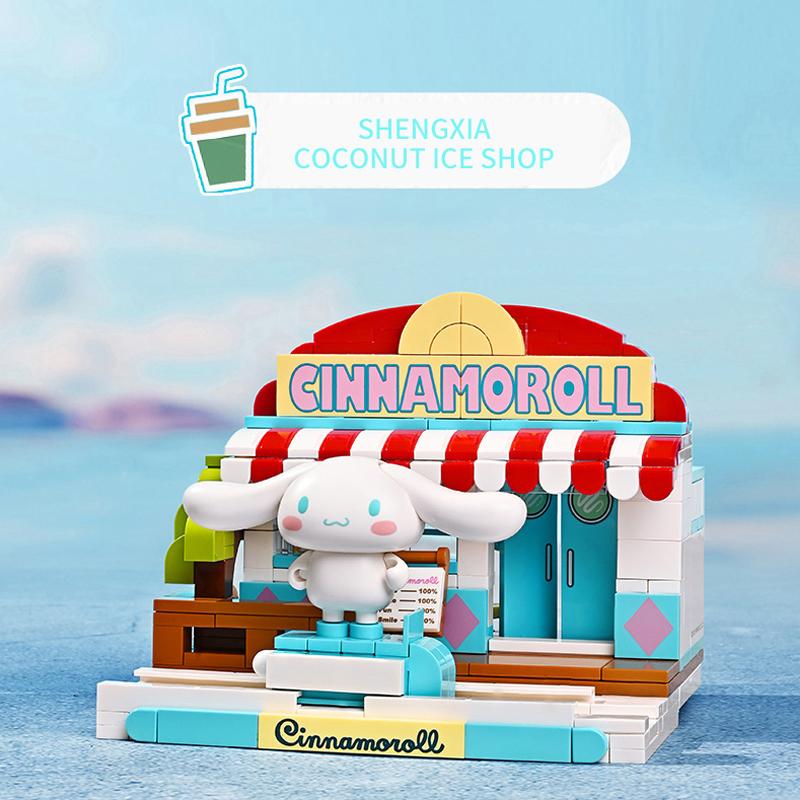 Нетоксичные конструкторы Sanrio в собранном виде Hello Kitty Kuromi Cinnamoroll My Melody Модели Строительные Блоки Игрушка Украшение Детские Праздничные Подарки