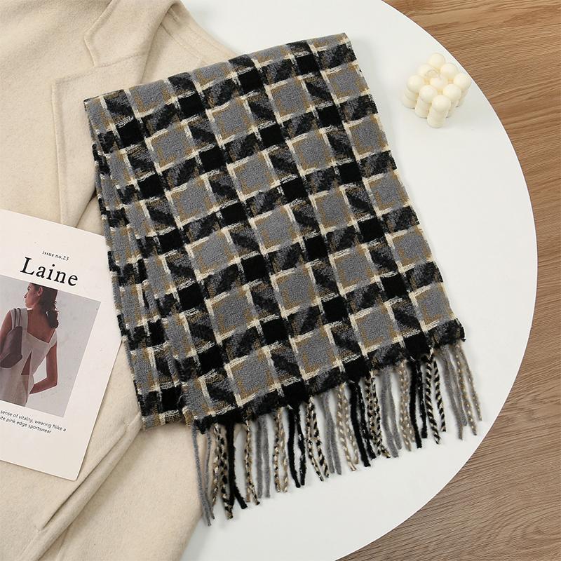 Women Winter Cashmere Scarf Plaid Pashmina Luxury Brand Shawls and Wraps Bufanda Hijab Travel Stoles Echarpe Warm Blanket