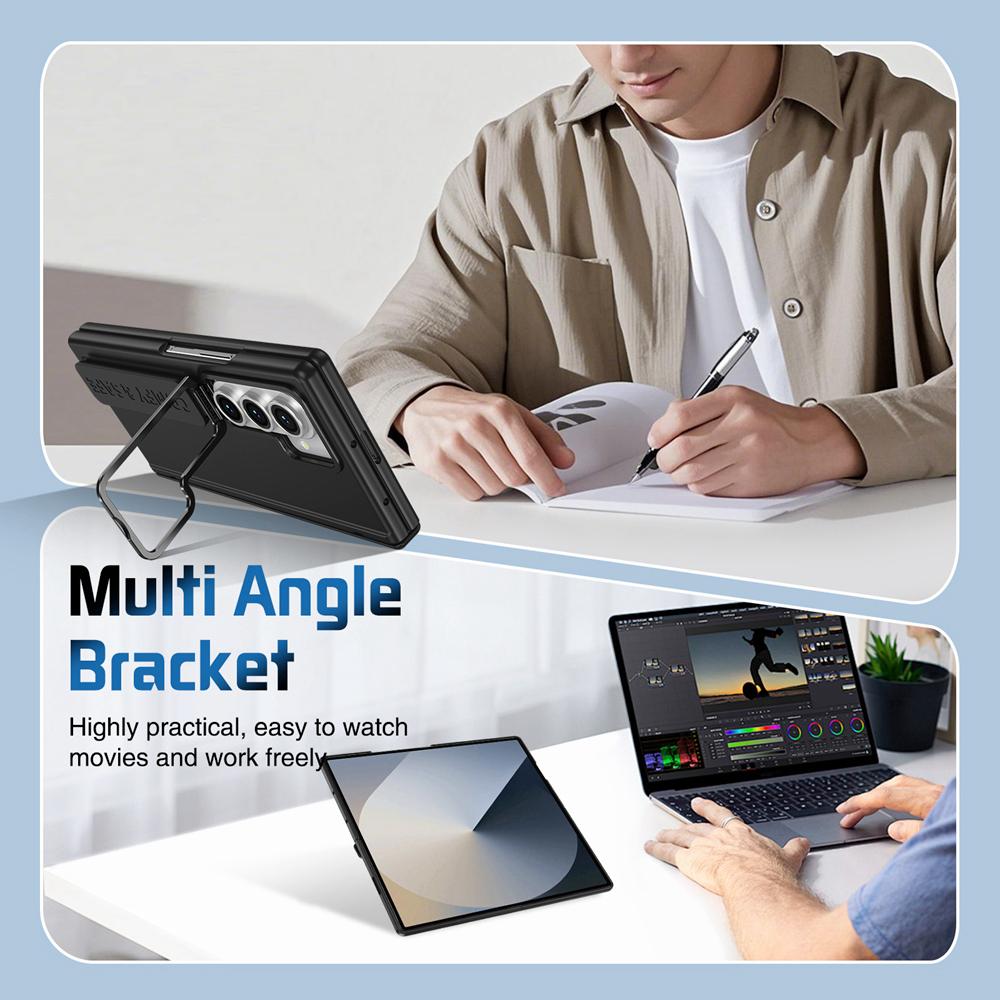 KEYSION Чехол-браслет для телефона Samsung Galaxy Z Fold 7 6 5 4 3 с подставкой, ударопрочная крышка из твердого ПК с защитой экрана для шарнира