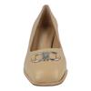 Salvatore Ferragamo Comiso Leather Pumps Beige White