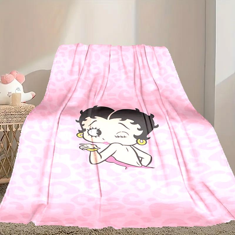 1pc Betty Boop Blanket, Super Cozy Printed Home Blanket, All-Season Warmth