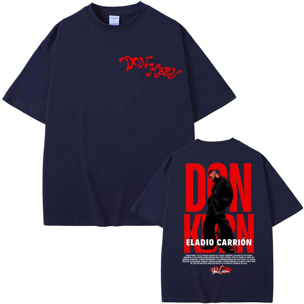 Rapper Eladio Carrion Don Kbrn Album 2025 Tour Print T Shirts Men's Clothing Hip Hop Oversized T-shirt High Quality Cozy T Shirt