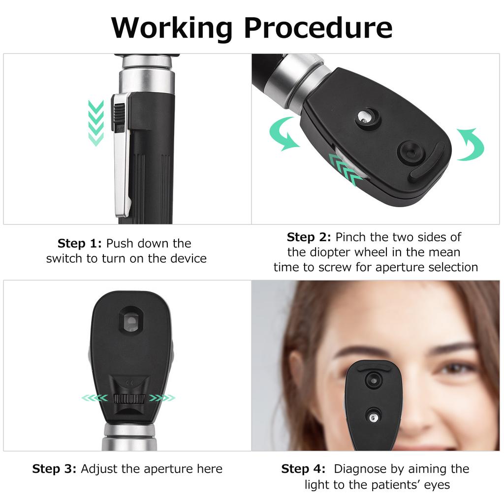 Direct Ophthalmoscope 5 Different Apertures Professional Portable Handheld Ophthalmoscope Eyes