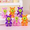 6/30Pcs Rabbit Astronaut Finger Guessing Toy Press Rock Paper Scissors Game Cartoon Keychain with Bead Chain Kids Adults Gift Party Favors
