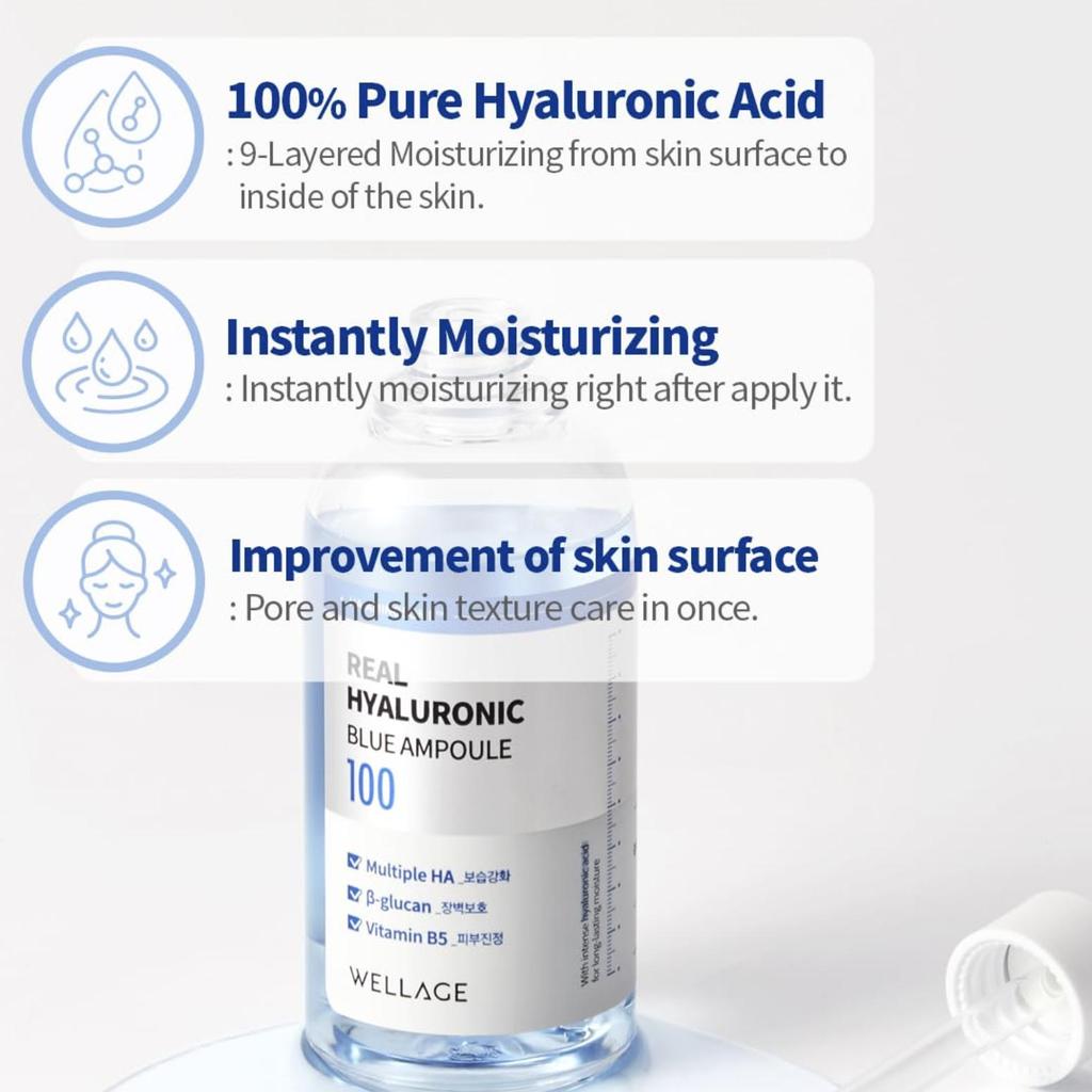 WELLAGE Real Hyaluronic Blue Ампула – 100 мл